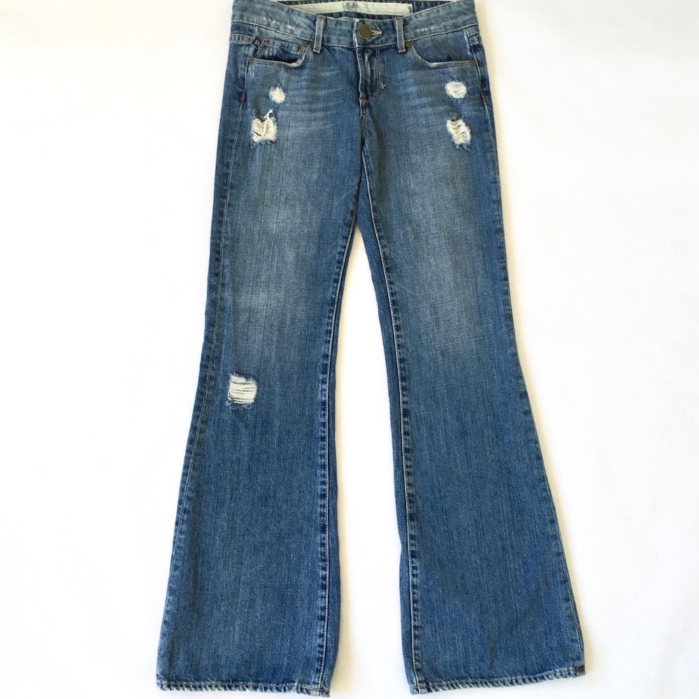 City of Angels Viper Bootcut Destroyed Distressed. Medium Wash Jeans